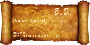 Barkó Dániel névjegykártya